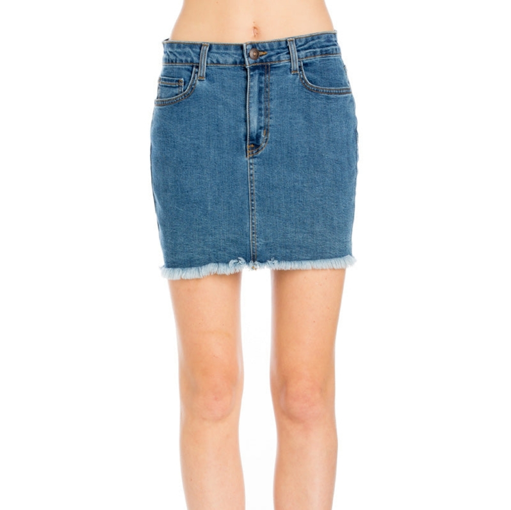 O2 Medium Wash Denim Mini Skirt Size S